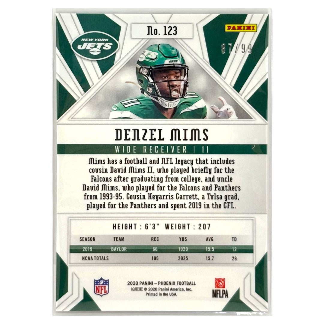 PANINI NFLカード PHOENIX DENZEL MIMS NEW YORK JETS /99 #123 中古 IT1