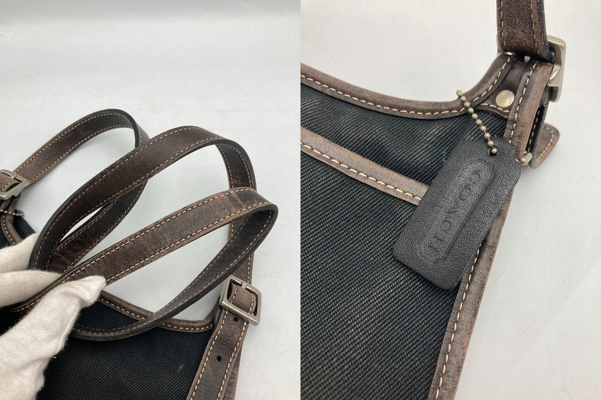 COACH コーチ USA製 キャンバス×レザー ショルダーバッグ 8114 中古 D4
