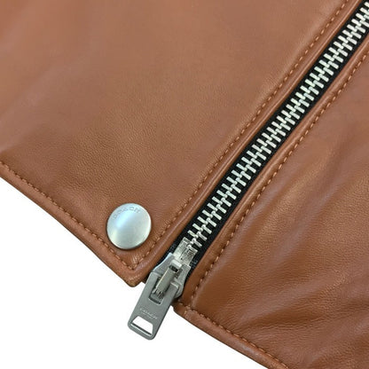 COACH コーチ ライダースジャケット レディース 秋冬 レザー ダブルブレスト ブラウン XSサイズ 33830 中古 T1