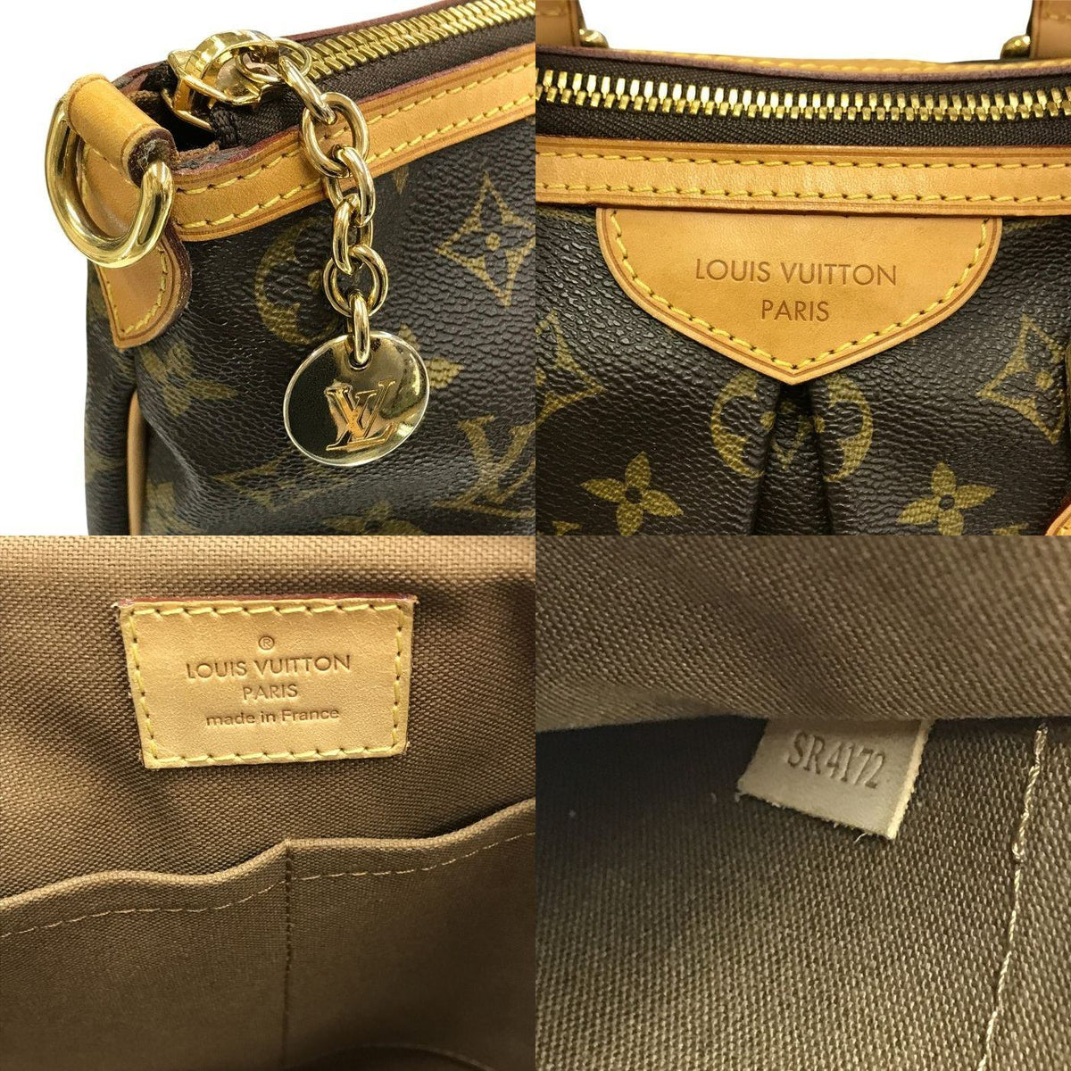 LOUIS VUITTON ルイヴィトン モノグラム パレルモPM ハンドバッグ レディース 2way トート プリーツ A4収納 ブラウン M40145 中古 T1