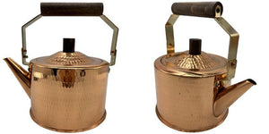 アスペクトシリーズ 純銅製 22cm 両手鍋＆2.0L ケトル セット キッチン用品 昭和レトロ 料理 調理器具 中古 W４