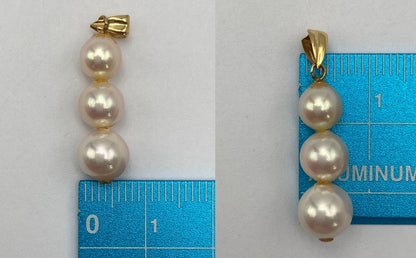 K18 3連パール ネックレス 中古 D4