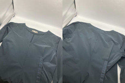 ISSEY MIYAKE イッセイミヤケ ナイロン Vネック ワンピース 長袖 IM14FH004 サイズ3 中古 D4