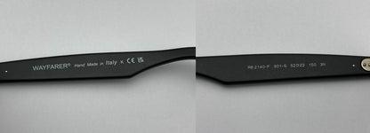 RayBan WAYFARER レイバン ウェイファーラー フルフィットモデル サングラス RB2140-F 901-S サイズ52 中古 D4