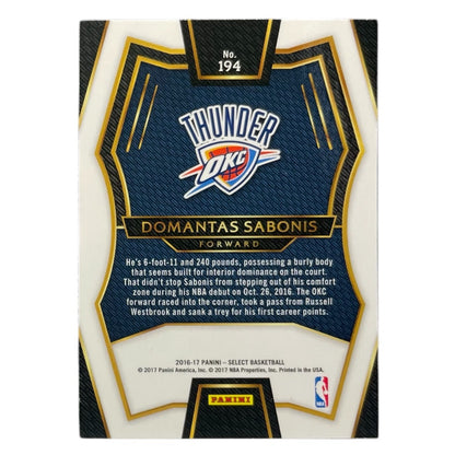 PANINI NBAカード SELECT DOMANTAS SABONIS OKLAHOMA CITY THUNDER #194 中古 IT2