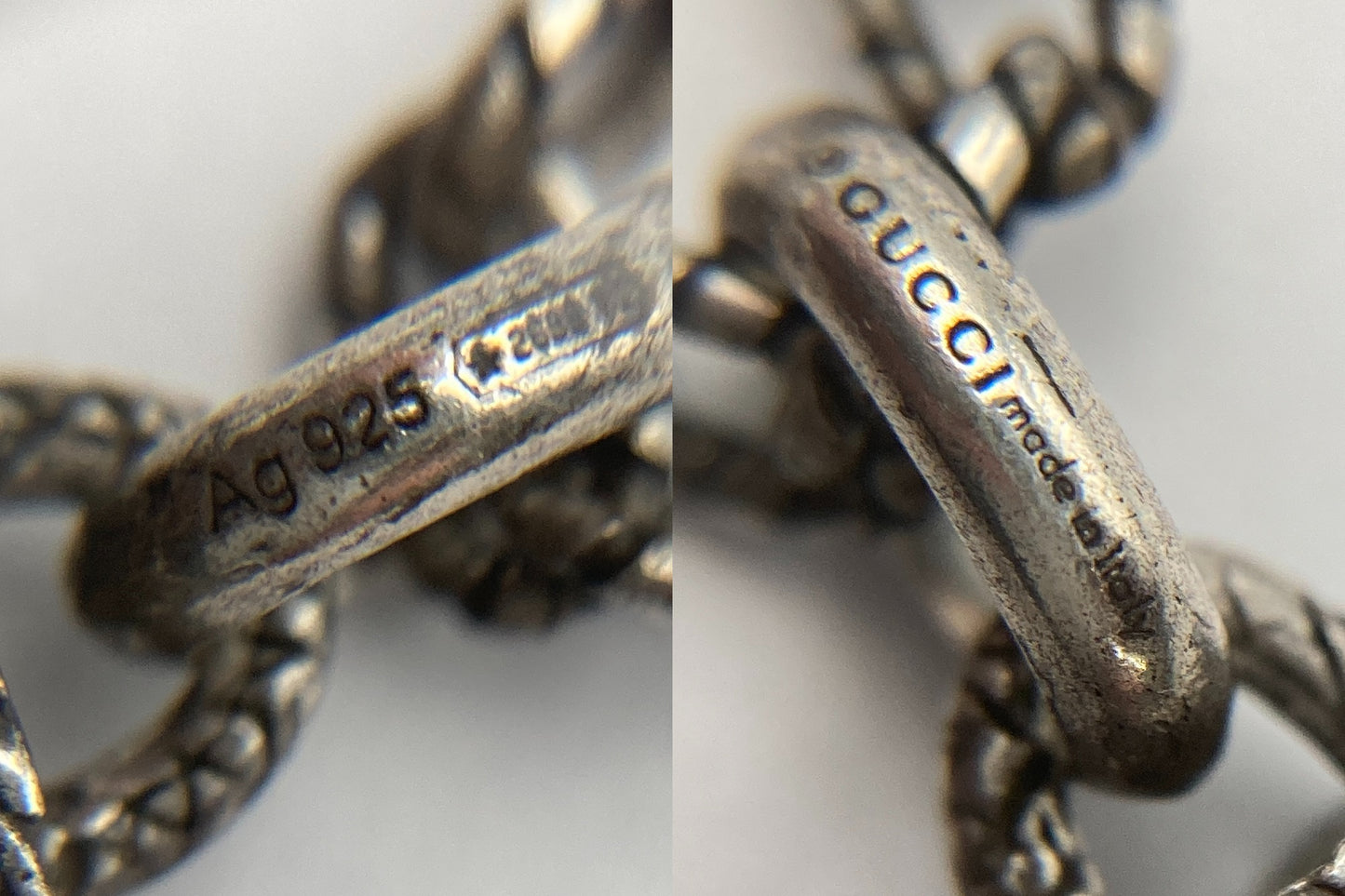 GUCCI グッチ シルバー925 インターロッキングG ペンダント ネックレス 中古 D4