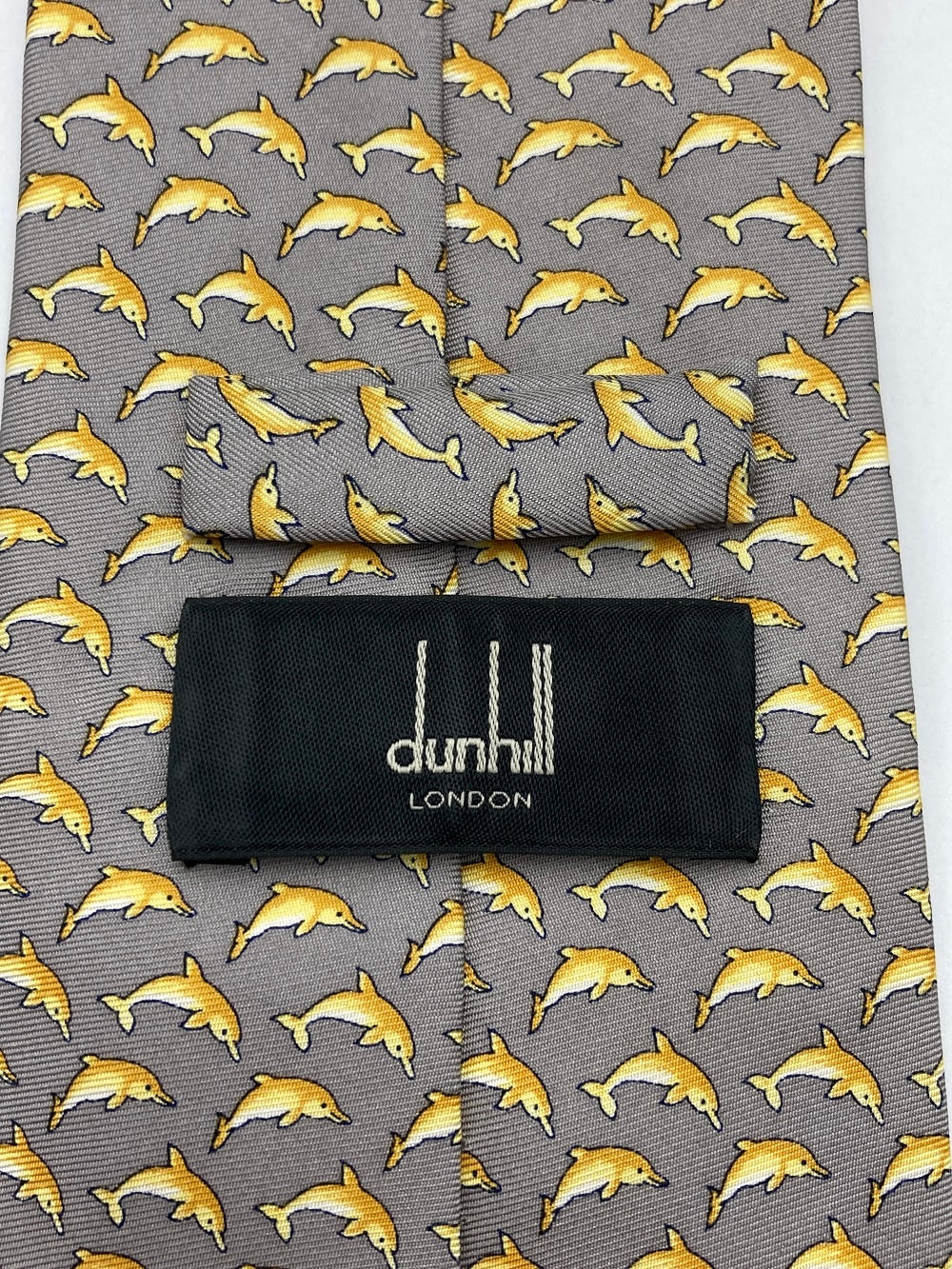 dunhill ダンヒル イルカ柄 ネクタイ シルク 中古 D4