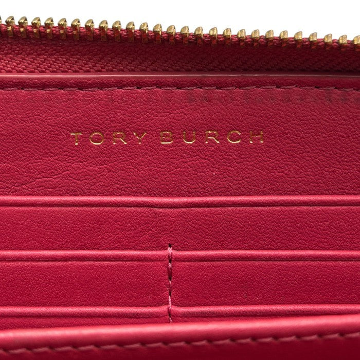 TORYBURCH トリーバーチ キルティング 長財布 ピンク ブランド 財布 レザー かわいい ラウンドファスナー 中古 W４