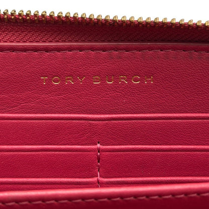 TORYBURCH トリーバーチ キルティング 長財布 ピンク ブランド 財布 レザー かわいい ラウンドファスナー 中古 W４