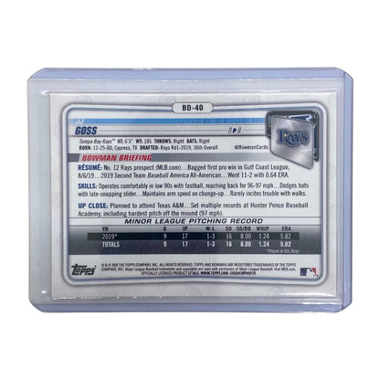 TOPPS MLBカード BOWMAN JJ GOSS RAYS 12/25 #BD-40 中古 IT2