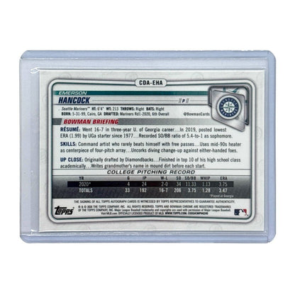 TOPPS MLBカード BOWMAN CHROME 1ST EMERSON HANCOCK SEATTLE MARINERS #CDA-EHA 中古 IT1