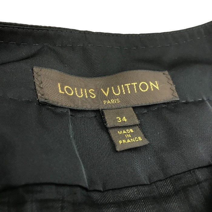 LOUIS VUITTON ルイヴィトン スカート レディース 秋冬 プリーツ ウール 膝丈 グレー XS 34サイズ 中古 MK1