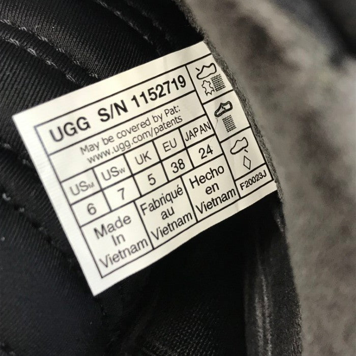 UGG アグ GOLDENCUSH スニーカー レディース スウェード/メッシュ ローカット 厚底 ゴールデンクッシュ ブラック 24.0cm 1152719 中古 T1