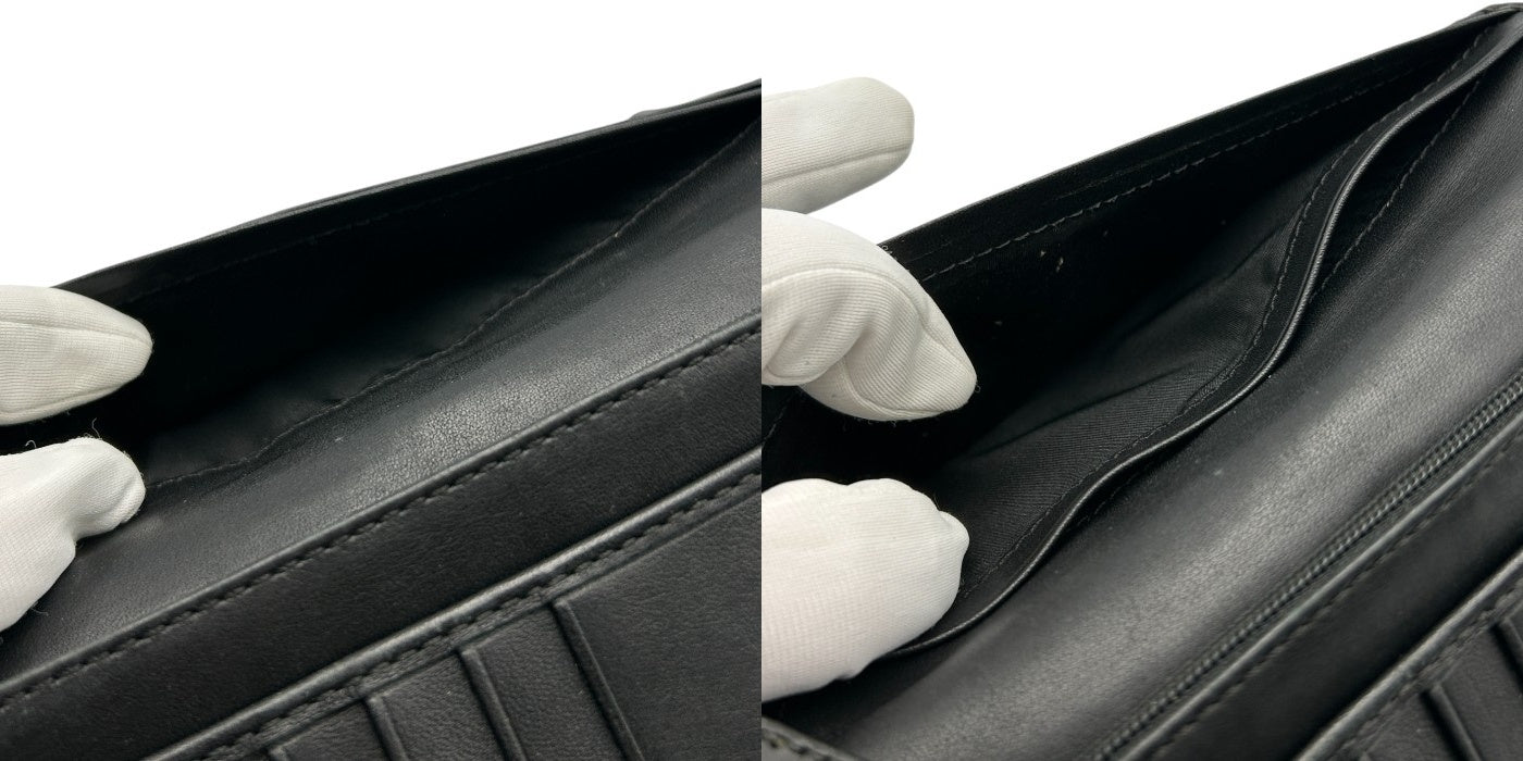 COACH コーチ シグネチャー エンボスドレザー レザー 2つ折り長財布 本革 財布 ブラック 収納 小銭入れ カード入れ 札入れ 中古 W４