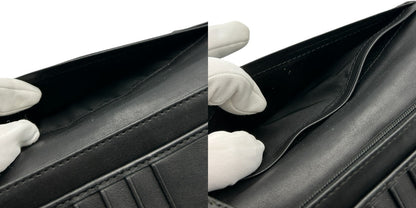 COACH コーチ シグネチャー エンボスドレザー レザー 2つ折り長財布 本革 財布 ブラック 収納 小銭入れ カード入れ 札入れ 中古 W４