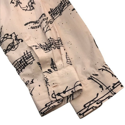 COMME des GARCONS コムデギャルソン HOMME DEUX シャツ メンズ 長袖 2019 音符 ピンク Mサイズ DE-B059 中古 T1