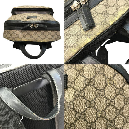 GUCCI グッチ GGスプリーム バックパック ユニセックス PVC レザー リュックサック A4収納 デイパック ベージュ 406370 中古 T1