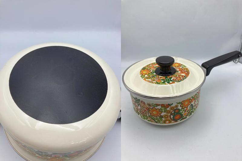 タイガーホーロー モンセーブル オリエント模様 両手鍋＆片手鍋 中古 D4