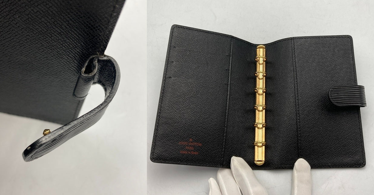 LOUIS VUITTON エピ アジェンダPM 手帳カバー ブラック R20052 中古 D4