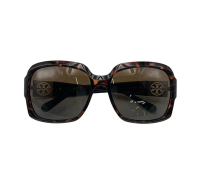 TORY BURCH トリーバーチ べっ甲柄 スクエア サングラス TY9027 中古 D4