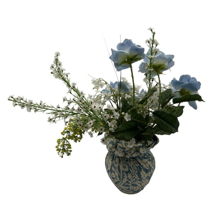 Emilio Rolla エミリオローラ 造花 オブジェクト インテリア フラワー おしゃれ 青い 薔薇 バラ 中古 W４