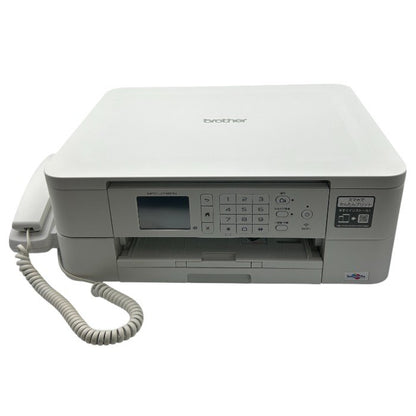ブラザー プリンター A4 インクジェット複合機 MFC-J738DN FAX 電話機 子機1台付き 無線LAN brother プリビオ ファックス コピー ホワイト 中古 W４