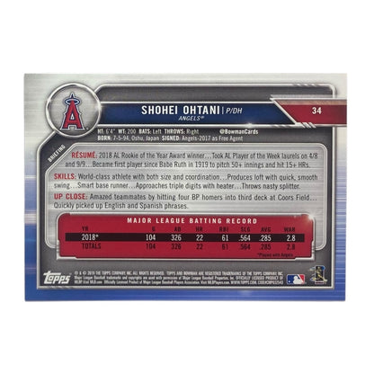 TOPPS MLBカード BOWMAN SHOHEI OHTANI ANGELS #34 中古 IT2