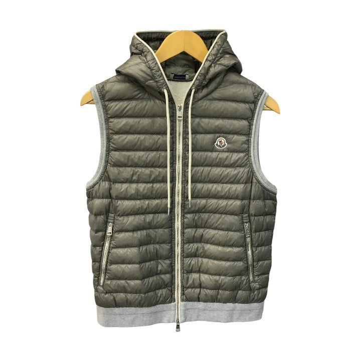 MONCLER モンクレール ダウンベスト レディース ナイロン/コットン スウェット フード グレー Mサイズ B10918437500 80945 中古 T1