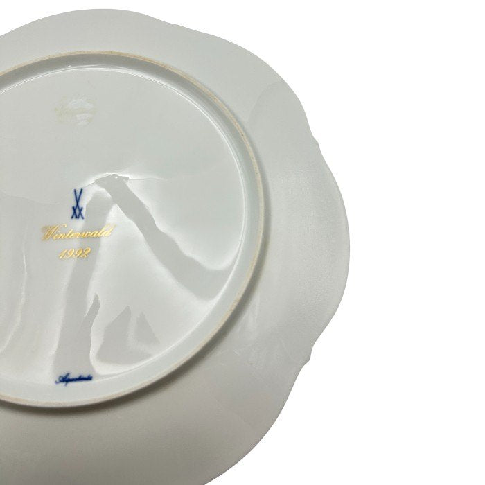 Meissen マイセン 1992 イヤープレート 冬の森 飾り皿 ブランド 希少 洋食器 中古 W４