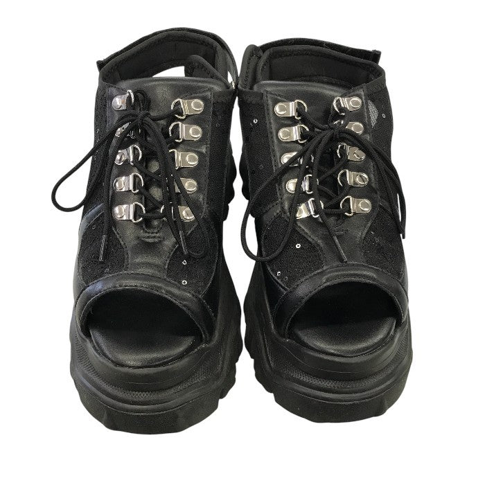 HARE サンダル レディース 夏 レザー ラメ メッシュ ブラック Lサイズ 中古 M1