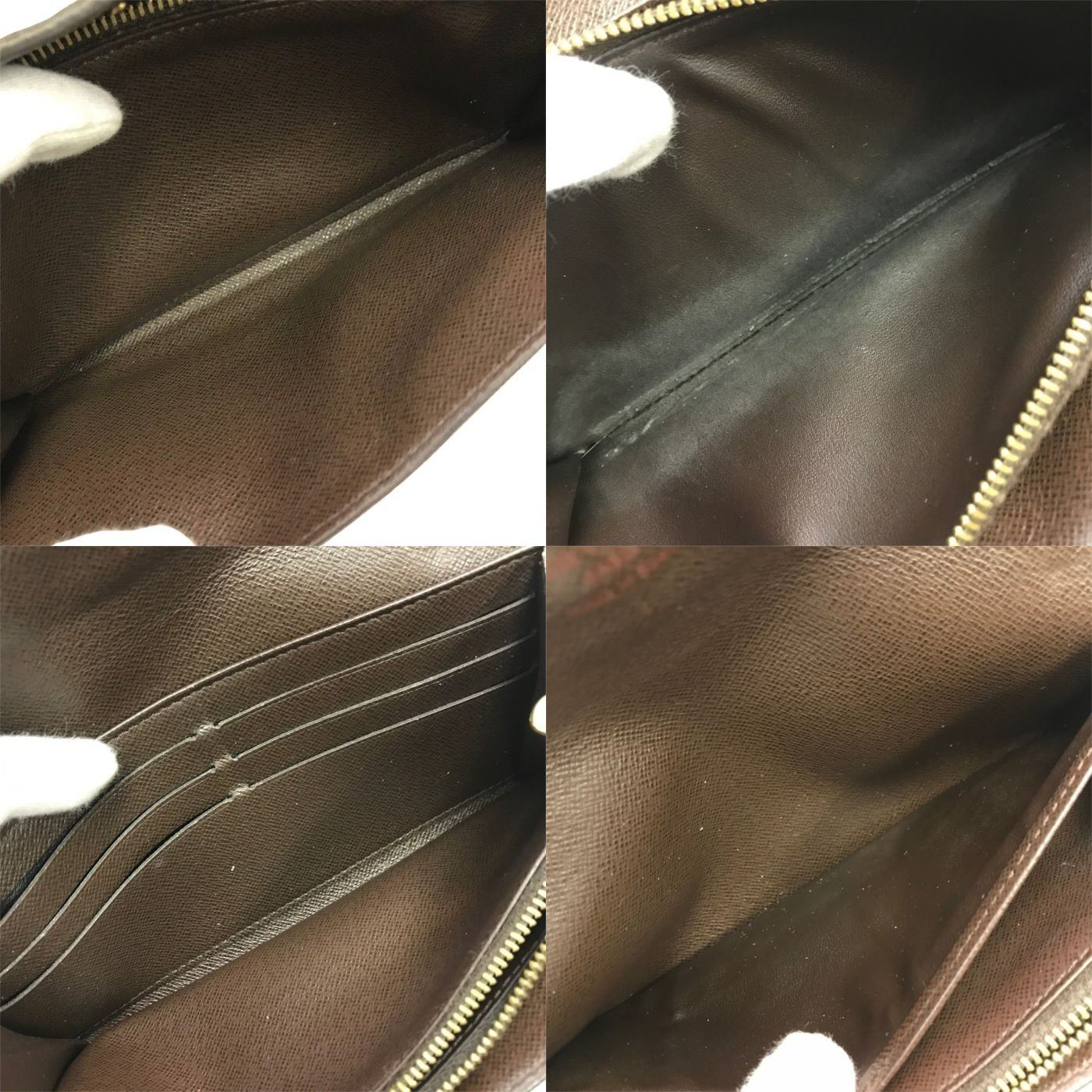 LOUIS VUITTON ルイヴィトン ダミエ エベヌ ポルトフォイユサラ 長財布 2つ折り 旧型 小銭入れあり ブラウン N61734 中古 T1