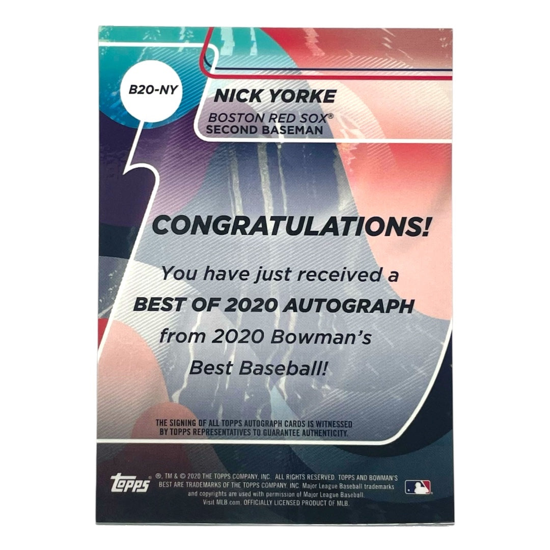 TOPPS MLBカード BOWMAN'S BEST NICK YORKE BOSTON RED SOX #B20-NY 中古 IT2