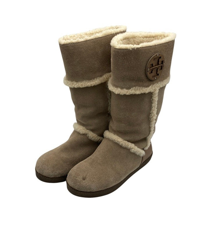 TORY BURCH トリ―バーチ サイドロゴ スウェード ムートンブーツ サイズ約22.5cm 中古 D4