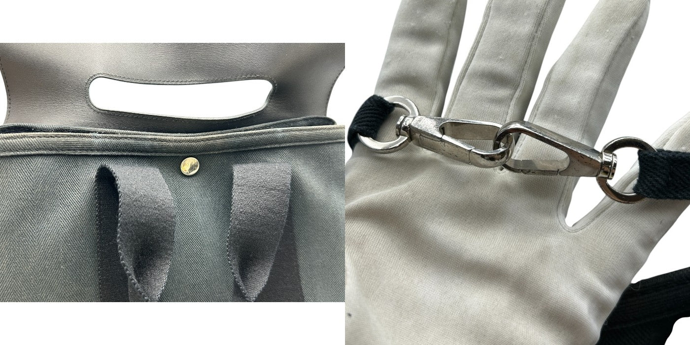 HERMES エルメス ヴァルパライソMM ハンドバッグ 鞄 ブランド レザー キャンバス レディース 中古 W４