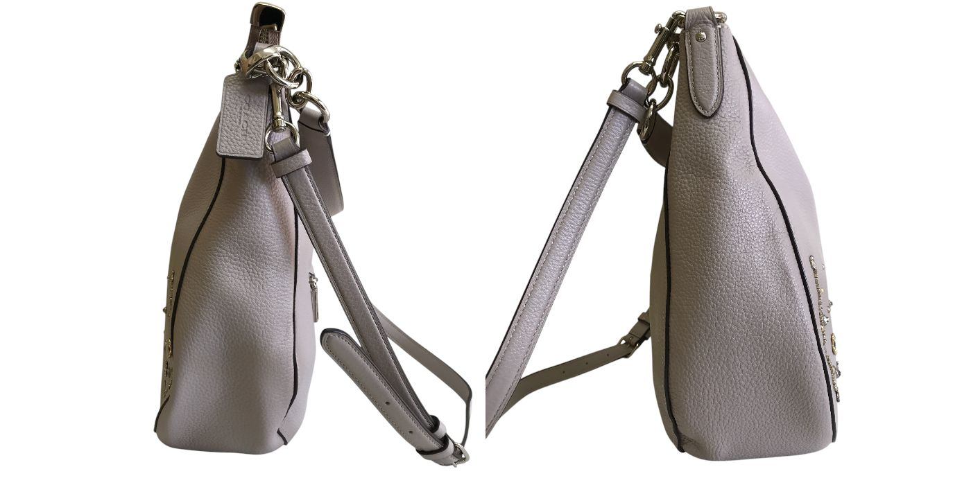 COACH ショルダーバッグ レザー F49127 コーチ 鞄 2WAY ブランド レディース ラインストーン ビジュー 中古 W1