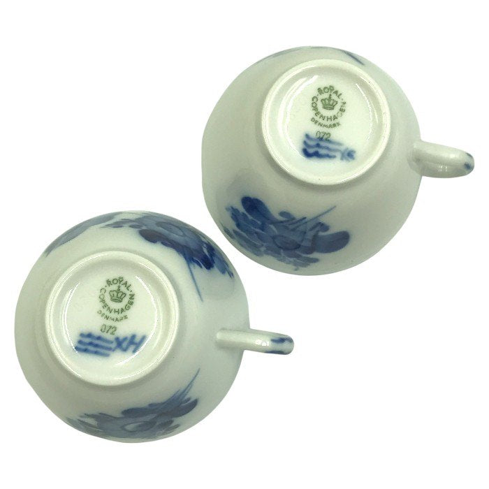 ROYAL COPENHAGEN ロイヤルコペンハーゲン ブルーフラワー カップ＆ソーサー ペア 2客 花柄 コーヒーカップ ホワイト/ブルー 中古 T1