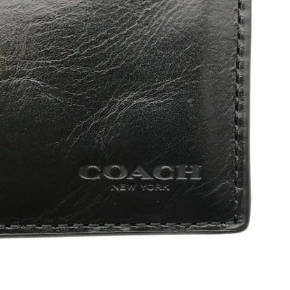 COACH コーチ コインウォレット 財布 メンズ 二つ折り レザー シンプル 無地 ブラック 79158 中古 T1