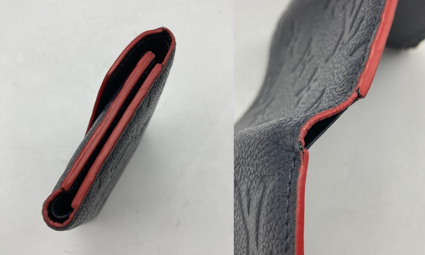 LOUIS VUITTON ルイヴィトン モノグラム・アンプラント ポルトフォイユヴィクトリーヌ マリーヌルージュ 三つ折り財布 M64577 中古 D4