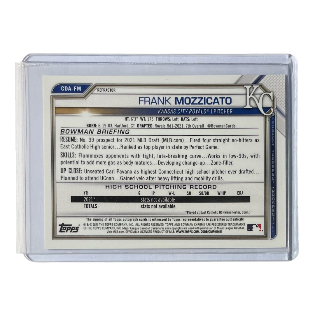 TOPPS MLBカード BOWMAN CHROME 1ST FRANK MOZZICATO KANSAS CITY ROYALS /499 #CDA-FM 中古 IT2