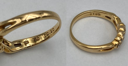 K18 ポーラ ダイヤ0.20ct リング 12号 中古 D4