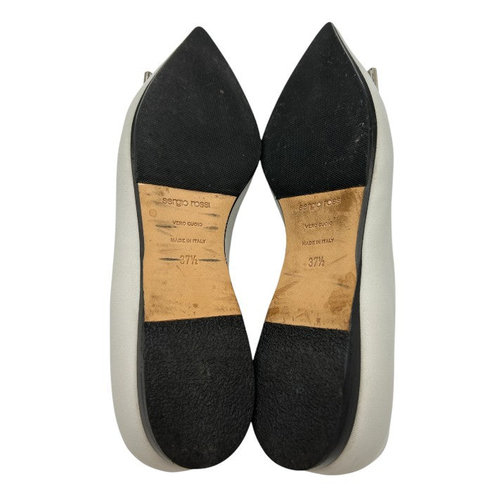 sergio rossi セルジオロッシ sr1 フラットパンプス 37 1/2 (約24.5cm) 靴 シューズ レディース レザー  中古 Ｗ４