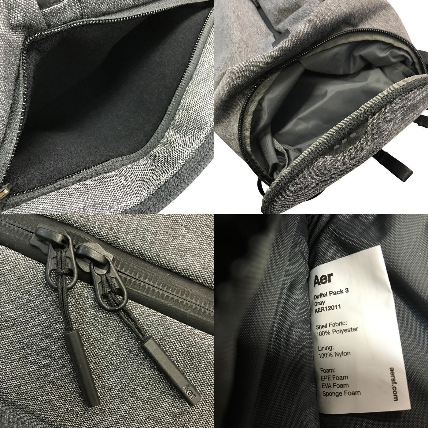Aer Dffel Pack 3 バックパック メンズ ジム/オフィス ハイブリッドバッグ リュック A4サイズ ビジネス 無地 グレー AER12011 中古 T1