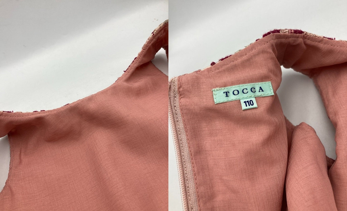 TOCCA トッカ キッズライン バンビ―ニ 花柄 刺繍 ノースリーブワンピース 110cm 中古 D4
