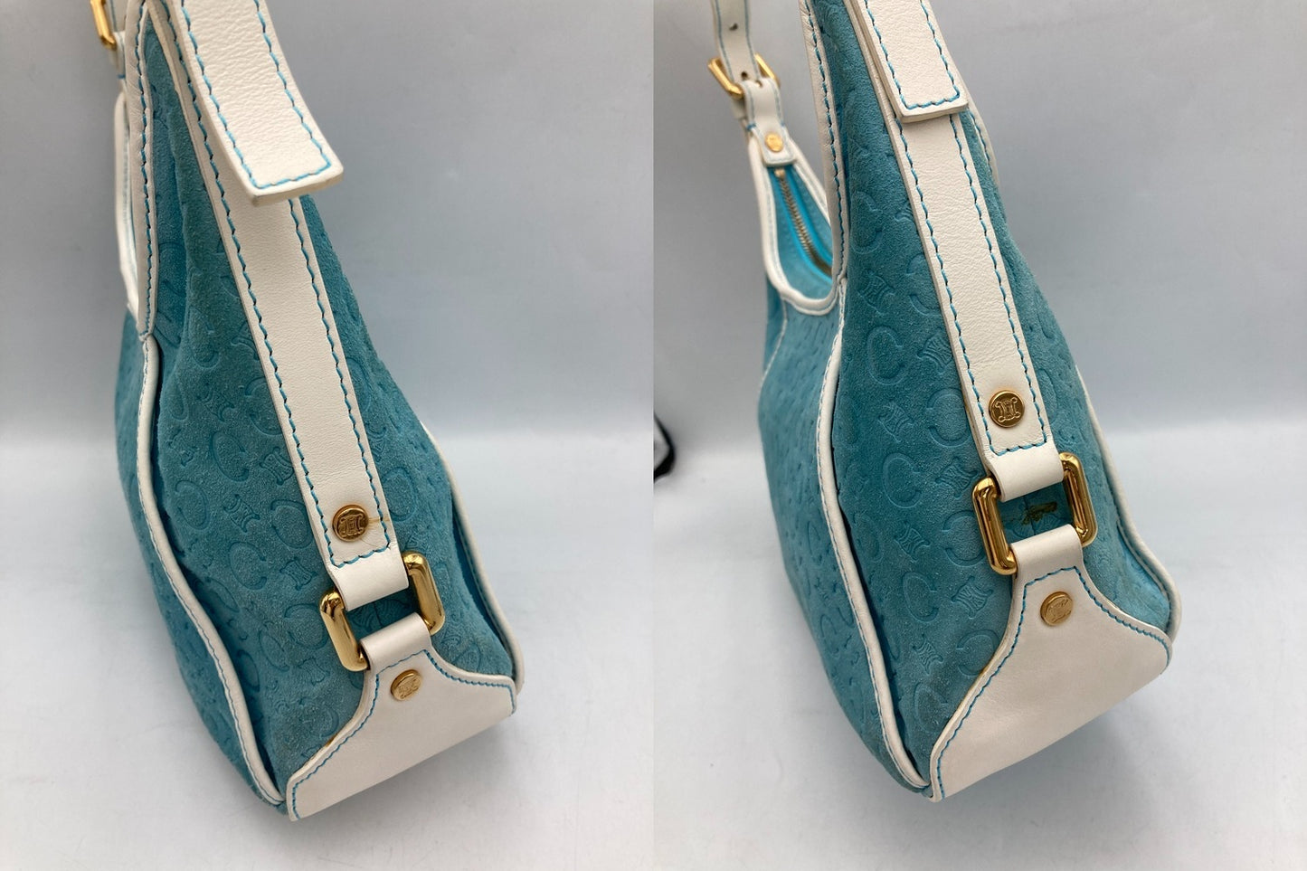CELINE セリーヌ Cマカダム スエード ショルダーバッグ 中古 D4