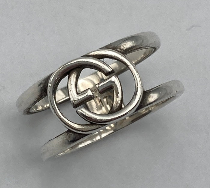 GUCCI グッチ インターロッキングG リング シルバー925 16号 中古 D4