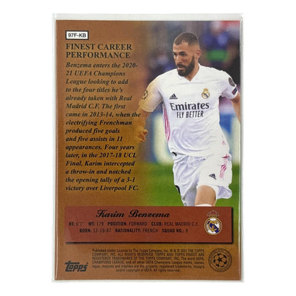 TOPPS サッカーカード FINEST KARIM BENZEMA REAL MADRID #97F-KB 中古 IT1