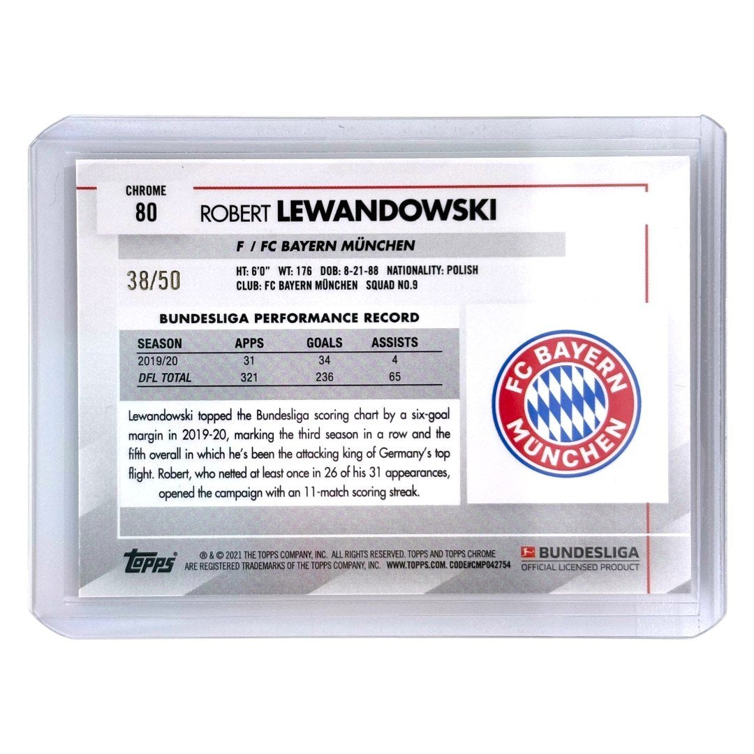 TOPPS サッカーカード CHROME ROBERT LEWANDOWSKI BAYERN MUNCHEN /50 #80 中古 IT1