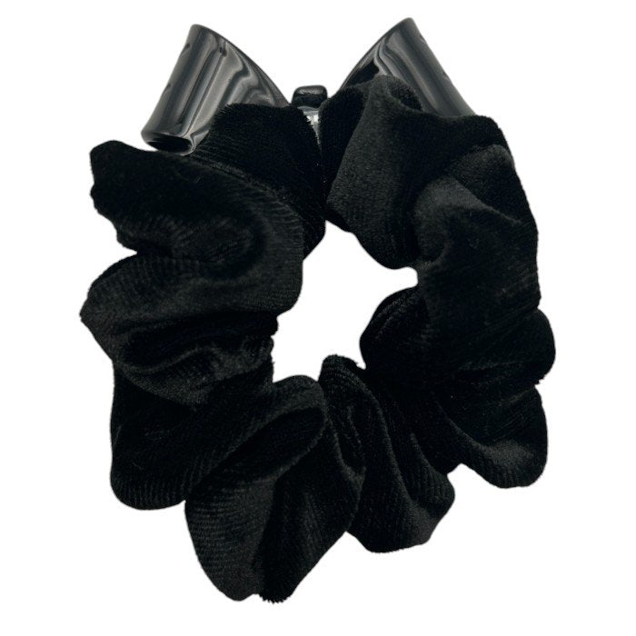 Sanrio サンリオ クロミ ベロア シュシュ BLACK＆CHECK ヘアアクセサリー キャラクター かわいい リボン ヘアゴム 中古 W４