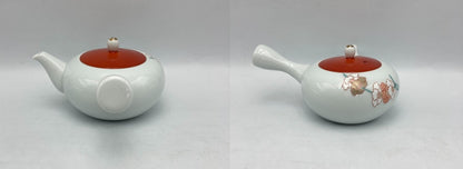深川製磁 紅白花結び 急須茶器 中古 D4