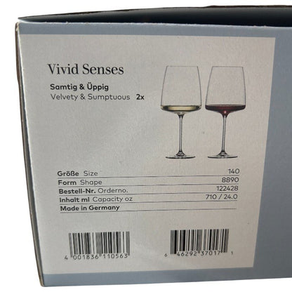 ZWIESEL Glas ツヴィーゼル グラス VIVID SENSES ヴィヴィッド・センス ワイングラス 2個セット 洋食器 酒器 おしゃれ 710ml 中古 W４